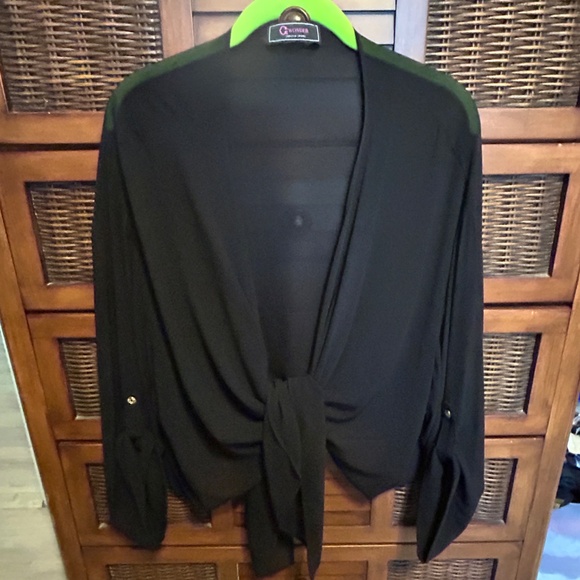 C Wonder by Christian Siriano Chiffon Shrug - Black - Picture 2 of 8